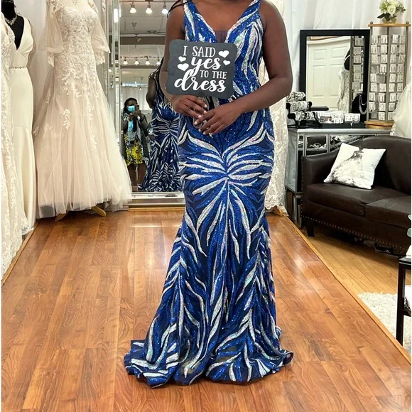 strapless open back dress Jovani 37163 Long Prom Dress main image 0